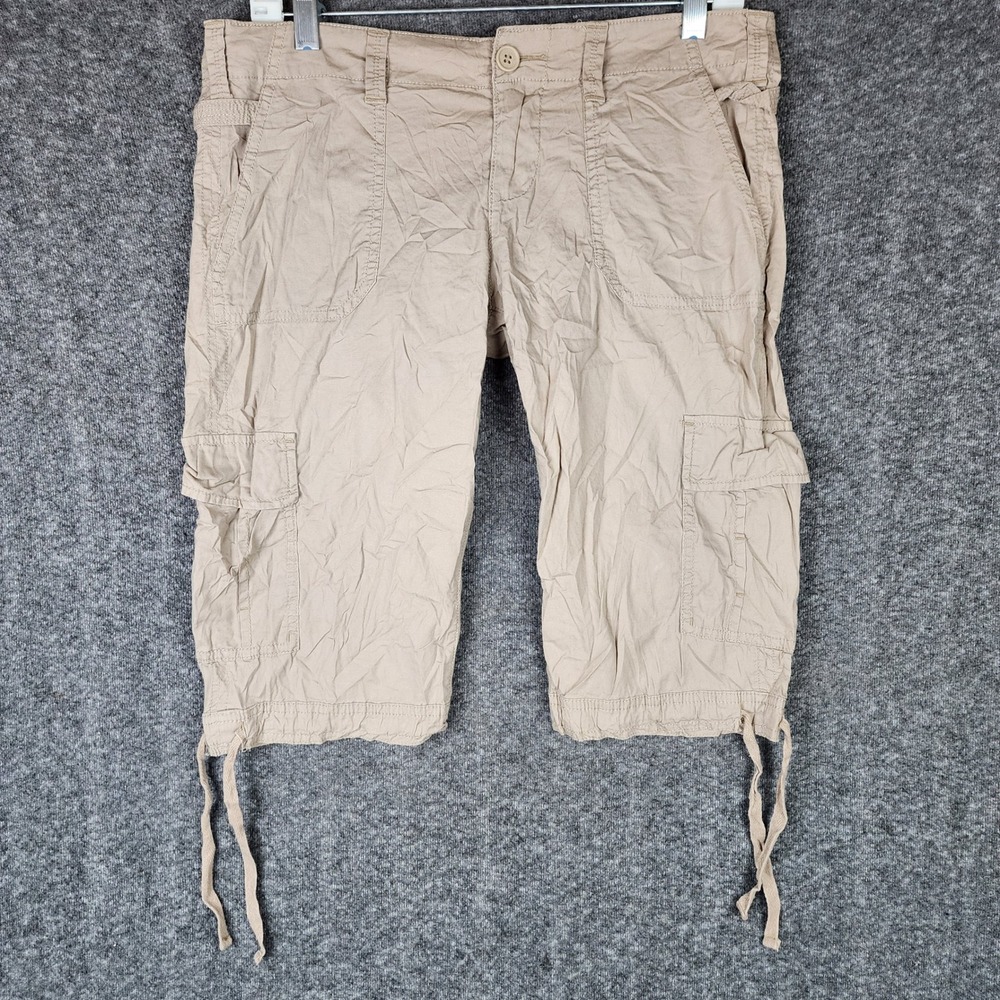 Angel Kiss Capri Shorts Womens 7 6484C Tan Y2K Grunge Skater EUC